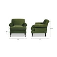 thumbnail image 4 of Jennifer Taylor Home Alana 38" Lawson Large Living Room Accent Arm Chair with Metal Casters, Olive Green, 4 of 11