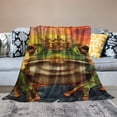 thumbnail image 2 of Orinice  Animal Soft Flannel Fleece Throw Blanket, Frog Prince with Golden Yellow Crown on Rocks Soul Mates Illustration, Cozy Plush for Indoor and Outdoor Use, Yellow Green 40x50in, 2 of 6