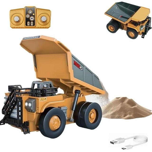 Microcrew Mini Rc Construction Series – Pocket Dump Truck, Excavator & Forklift Set, 1/64 Scale Rc Excavator for Adults with Wireless Controller, Remote Control Forklift Gift for Kids 6+