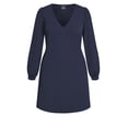 thumbnail image 3 of City Chic Women's Plus Size Quiero V Neckline Puff Sleeves Dress, 3 of 5
