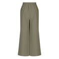thumbnail image 5 of LVHAOGJOB Wide Leg Pants for Women Stretch Trousers with Pockets Elastic Waisted Pleated Cotton Linen Loose Mujers Solid, 5 of 6