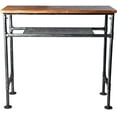 thumbnail image 4 of Diwhy  Rustic 41.3" Height Solid Pine Wood Top Rectangular Pub Bar Table Bar Height Kitchen Dining Room Table with Extra Shelf for Stroage Silver, 4 of 7