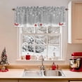 thumbnail image 2 of Curtain Valance for Windows,Red Gray Xmas Balls Kitchen Valances Rod Pocket Short Curtains,Abstract Winter Snowflakes Window Treatment Panel for Bedroom Bathroom 54x18in, 2 of 7