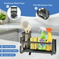 thumbnail image 6 of Godance Sponge Holder for Kitchen Sink, Rustproof 304 Stainless Steel Sink Caddy Organizer with High Brush Holder, Self-Draining Soap Sponge Caddy for Kitchen Countertop Accessories & Storage (Black), 6 of 7
