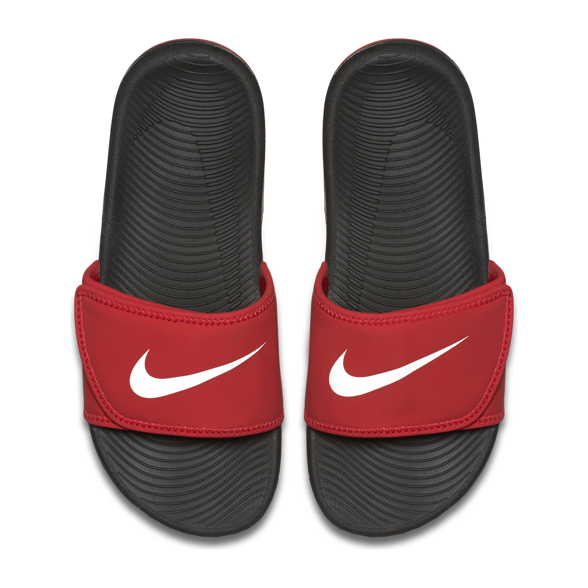 nike red and white slides