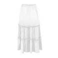 thumbnail image 2 of Vedolay Skirts Women's Asymmetrical Skirt Casual Beach Elastic Waist Mesh Layered Skirts,White M, 2 of 5