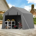 thumbnail image 2 of Yeshouse 10x15FT Portable Outdoor Garage, Waterproof & UV-Resistant Portable Storage Shed with 2 Roll-Up Doors, Carport Tent for Motorcycle, Bike, and Tools, 2 of 6