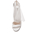 thumbnail image 3 of Cecelia New York AMELIA Peep Toe Shootie White Mesh Bridal Chic Sandal Pumps (White, 8.5), 3 of 3
