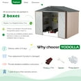 thumbnail image 2 of YODOLLA 8 x 6 ft. Outdoor Metal Storage Shed with Sliding Roof & Lockable Door, 2 of 7