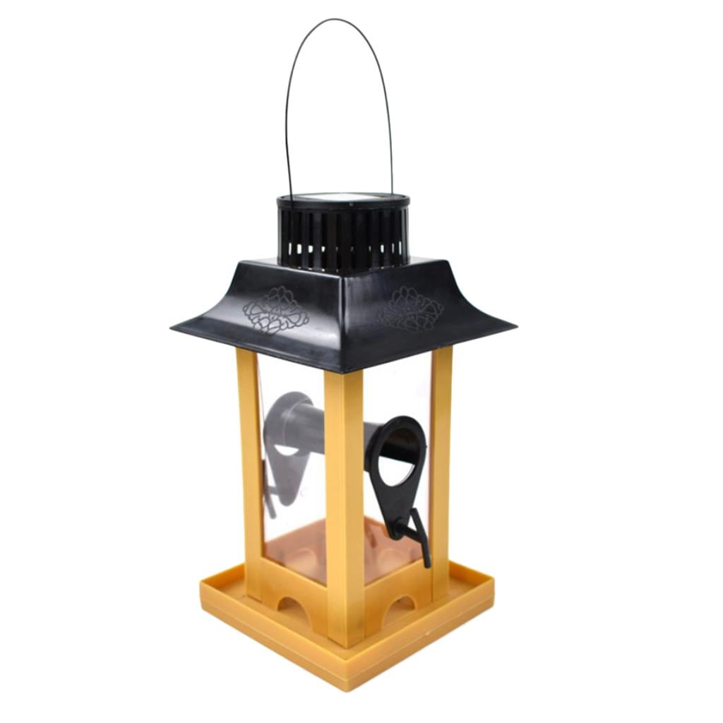 Comedero Para Aves Silvestres CRYSTALS – Estación Colgante Con Bandeja, Baño Y Soporte De 2 Metros, Metal Negro