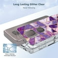 thumbnail image 3 of Moto G Power (2021) Case, Rosebono Hybrid Bling Glitter Sparkle Laser Purple Polygon Geometric Marble Graphic Fashion Cute Colorful Skin Cover Case for Moto G Power (2021), 3 of 5