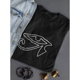 thumbnail image 3 of Horus Eye Symbol Of Protection Simple Line Drawing Women Black Yoga T-Shirt, Female x-Large, 3 of 4
