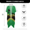 thumbnail image 6 of HELLHERO Jamaican Style Palm Tree Kimono Cover Up Lightweight Breathable Beachwear for Tropical Poolside Beach Parties One Size Flowy Swim Cover Up, 6 of 6