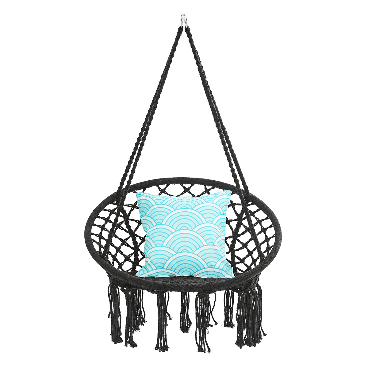 AUGIENB Hammock Chair Hanging Chairs Mesh Woven Macrame Swing Garden Indoor Outdoor Home Decor,100/120/150KG Load-Bearing Christmas Gift - image 4 of 7