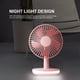 thumbnail image 2 of Ventilador de escritorio LED silencioso, ideal para oficinas, dormitorios y salas, con luz nocturna y 3 velocidades ajustables., 2 of 7
