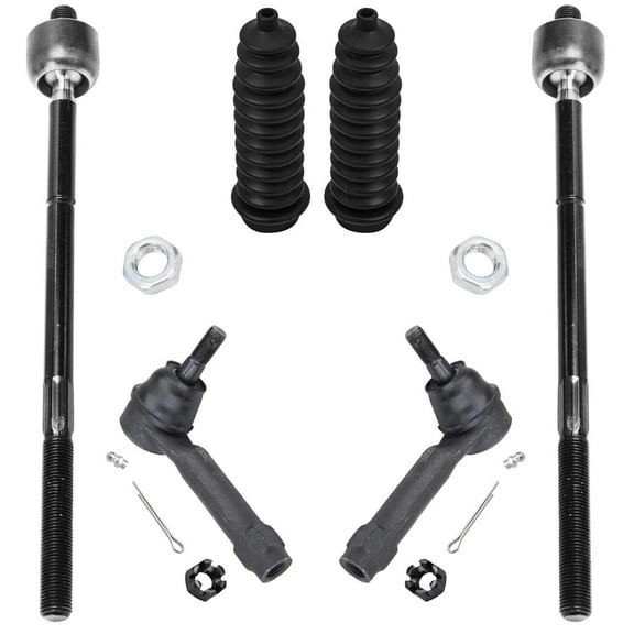 Detroit Axle - Front Inner Outer Tie Rods w/Boots Replacement for 2001 2002 2003 2004 2004 Town & Country Grand Voyager Caravan
