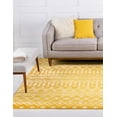 thumbnail image 3 of Unique Loom Moroccan Trellis Collection Area Rug - Mamounia (7' 1" x 10' Rectangle Yellow/Ivory), 3 of 11