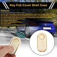 thumbnail image 2 of Funda de llave de coche de TPU de silicona en tono blanco y dorado para Fiat 500 Cabrio/Nuova para Fiat 500C/500L/500X/600 - Funda de control remoto de 3 botones, 2 of 6