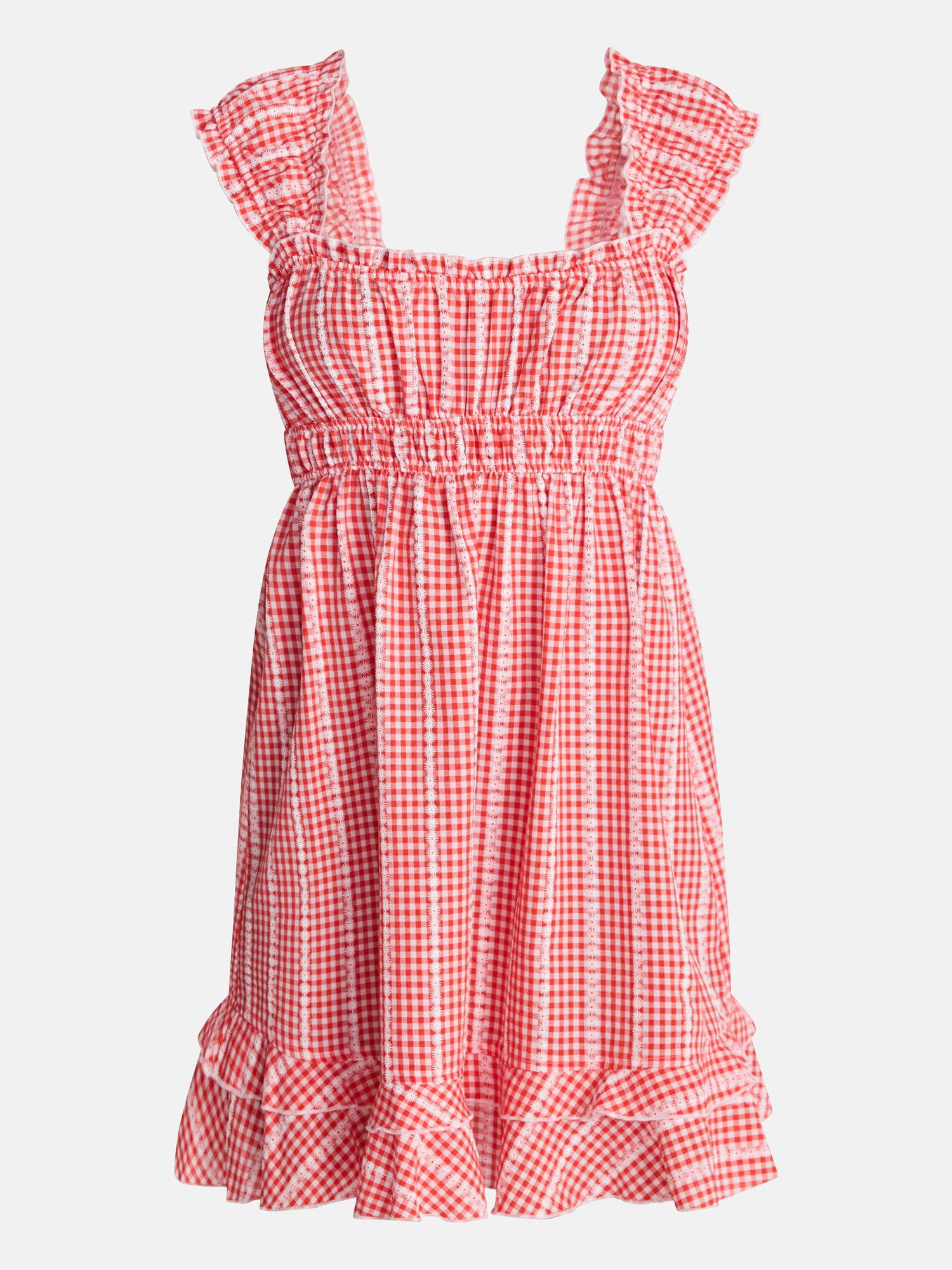 No Boundaries Empire Waist Dress with Cap Sleeves, Women's XXS-XXL