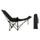 thumbnail image 5 of Silla de campamento reclinable con silla de salón de reposapiés removible con bolsa de transporte portátil para picnic viajes césped piscina de pesca Negro, 5 of 8