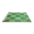 thumbnail image 2 of Ahgly Company Machine Washable Indoor Rectangle Checkered Turquoise Blue Modern Area Rugs, 8' x 10', 2 of 4