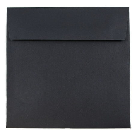 UPC: 0707152642569 | JAM 6.5 x 6.5 Square Envelopes  Black Linen  50/Pack