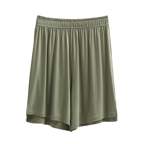 Tnhcen Women's Modal Lounge Pants Knee-Length Sleepwear Soft Breathable Comfortable Home Wear Solid Color M-2XL Army Green