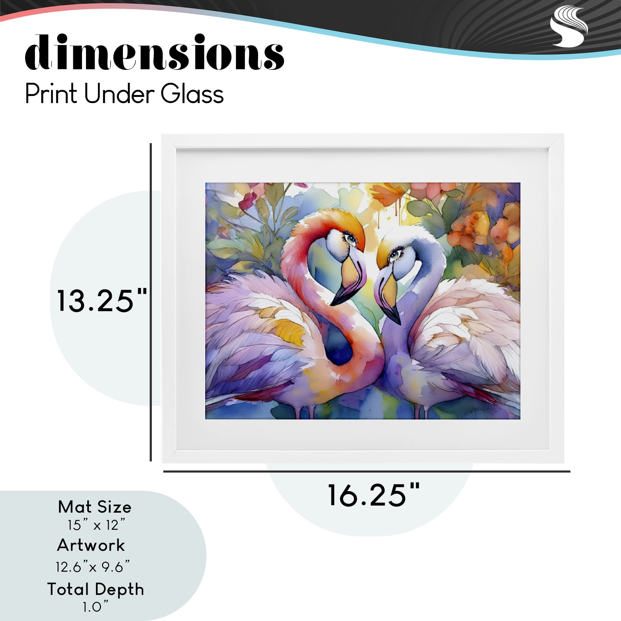 Stupell Industries Flamingo Love Pair White Framed Print Under Glass, design by Shelly Craig