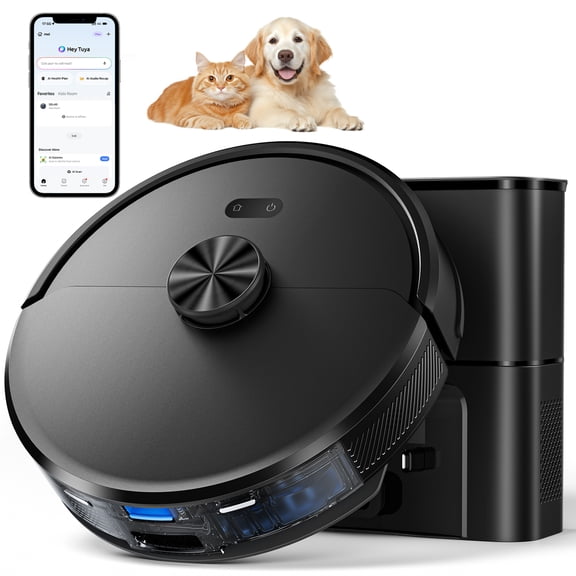 Teendow Robot Vacuum Cleaner, Robot Vacuum and Mop Combo for Pet Hair and Hard Floor Grey
