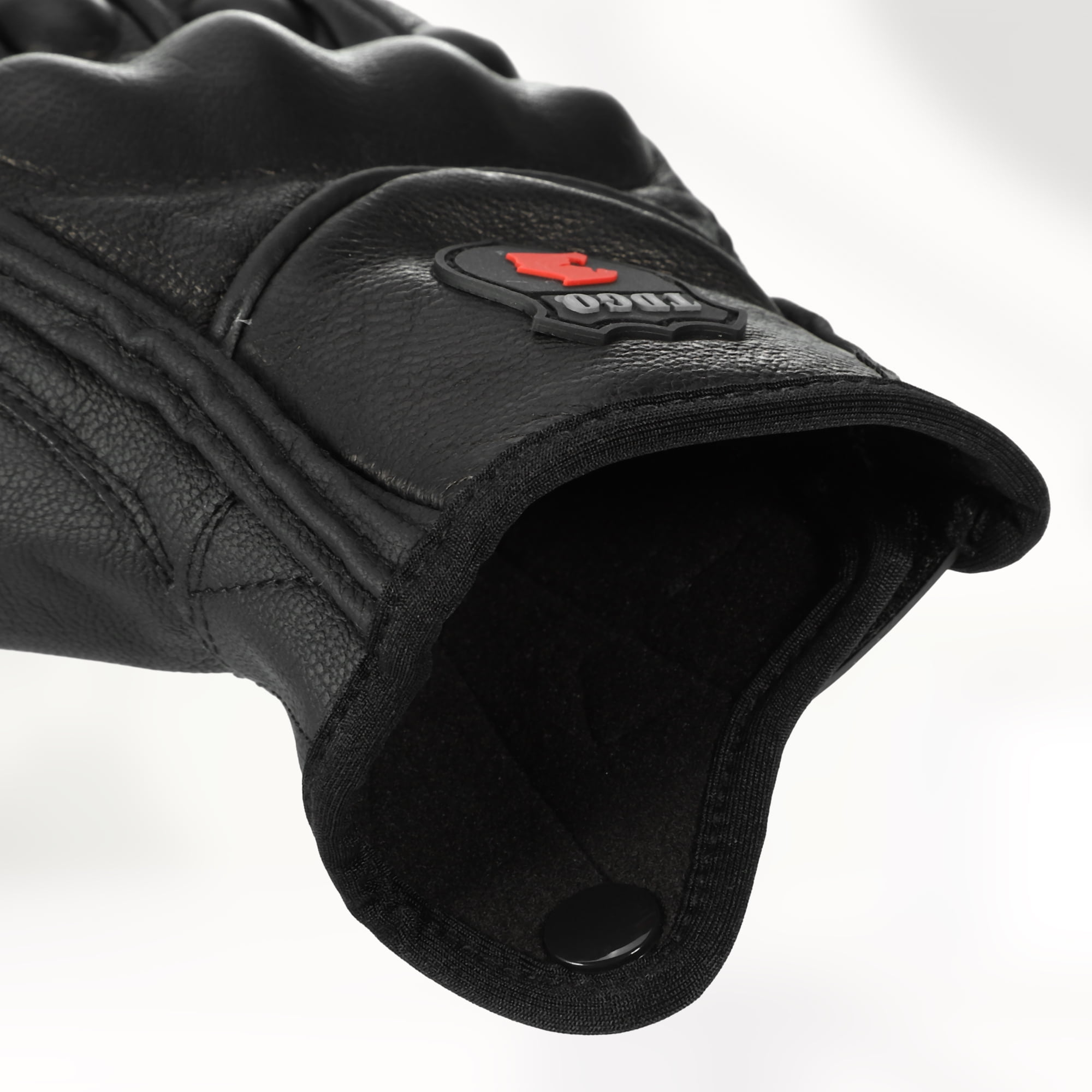 Unique Bargains 1 Pair Riding Gloves Winter Leather Motorcycle Gloves Black XL