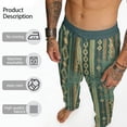 thumbnail image 5 of Yuyamidu Green Western Aztec ens Linen Pants Drawstring Casual with Pockets Lightweight Travel Trousers Loose Fit Breathable Summer Beach Pants Western Aztec Outfits, Size XL, 5 of 7