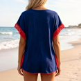 thumbnail image 4 of Likimi 2 Piece Sets For Women With Tassels Shorts Sleeve V Neck Solid Color Pocket Top With High Waist Shorts Summer Breathable Soft Outfit Set Purple Size L, 4 of 5