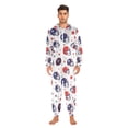 thumbnail image 3 of FORMRS Onesies Pajama for Adults Unisex Hoodie Winter Jumpsuit One Piece Sleepwear, Sizes S-2XL, Star Spangled Helmets, 3 of 7