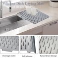 thumbnail image 2 of Silicone Dish Drying Mat for Kitchen Counter, Dish Drying Pad with Drain Lip, Non-Slip Drain Pad with Built-in Drain, Heat Resistant Non-Slip Mat, Sink Drainer Mat for Multiple Usage, 2 of 7