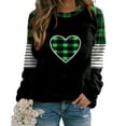 thumbnail image 5 of Gamivast Women's St Patrick's Day Sweatshirt Plus Size Heart Graphic Raglan Long Sleeve Tops Trendy Color Block Crew Neck Blouse Loose Casual Tshirts, 5 of 5