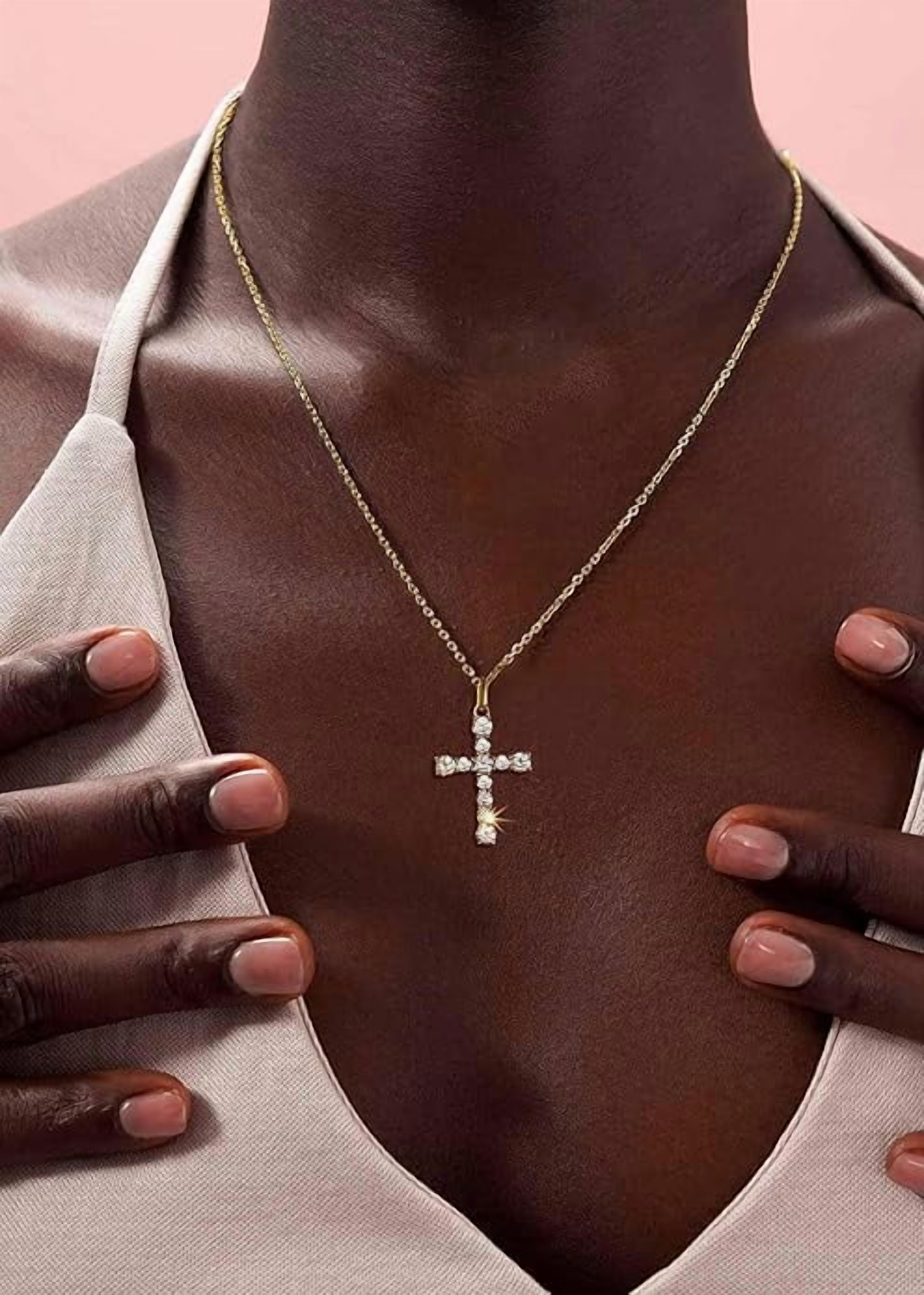 S.Leaf Cross Necklace for Women Gold Diamond Cross Necklaces for Women Sterling Silver Cross Pendant Necklaces for Women Birthday Anniversary