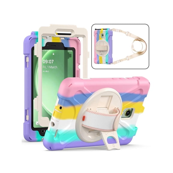Case for Samsung Galaxy Tab Active 5 / Active 3 8.0 inch 2024 2020 SM-X300/X306B/T570/T575/T577 Shockproof Cover with Pencil Holder, Kickstand, Handle & Shoulder Strap