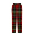 thumbnail image 5 of RongHuan Big and Tall Plaid Pajama Pants for Men Casual Style Printing Pj Pants Trendy Elastic Waist Athletic Pants Color Block Sleep Pants with Pocket, 5 of 6