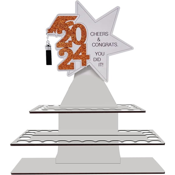 Yatlte Graduation Money Gift Holder,Holder with 20 Holes 2024 Graduation Tiered Tray Cash Cake DIY Unique Greeting Gift,Graduation Party Decorations 2024 Grad Party Supplies
