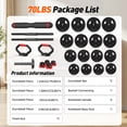thumbnail image 3 of 70lbs Free Weight Set with Connector, 5 in1 Dumbbells Set Used as Barbell, Kettlebells, Push up Stand, Fitness Exercises for Home Gym Suitable Men/Women, 3 of 10