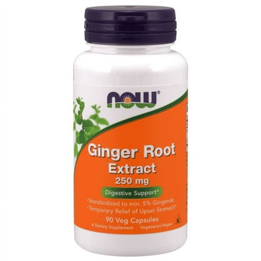 NOW Supplements, Ginger Root Extract 250 mg, Digestive Support*, 90 Veg Capsules
