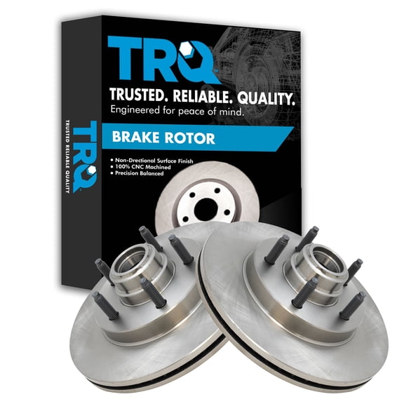 TRQ Front Brake Rotors Set Vented Fits Select 2000-2004 Ford F-150 2004 F-150 Heritage 2002 Lincoln Blackwood