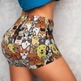 thumbnail image 4 of Fotbe Cats & Dogs Group Shorts Sin Costuras – Shorts Deportivos de Cintura Alta para Mujer, Elásticos para Gimnasio, Yoga, Running o Ciclismo-Small, 4 of 8