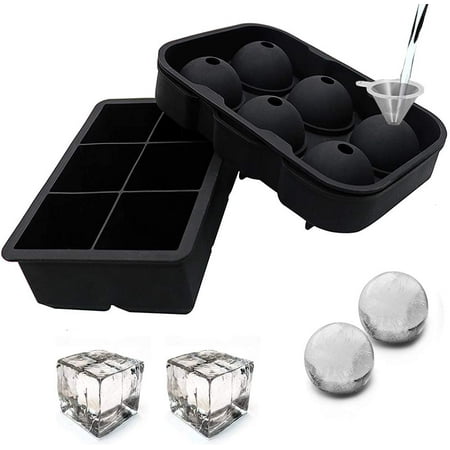 

Skycarper Ice Cube Tray Freezer Ice Maker Ice Trays for Freezer With Lid Whiskey Ice Ball Maker Large Square Ice Cube Molds with Lid for Cocktails Bourbon Coffee Juice Black