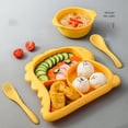 thumbnail image 3 of Toddler Plate, Portable Baby Plates for Toddlers and Kids, BPA-Free Strong Suction Plates for Toddlers, Dishwasher & Microwave Safe Silicone Placemat，yellow, 3 of 4