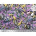 thumbnail image 3 of Soimoi Purple Poly Georgette Fabric Leaves & Floral Decor Fabric Printed BTY 42 Inch Wide, 3 of 3