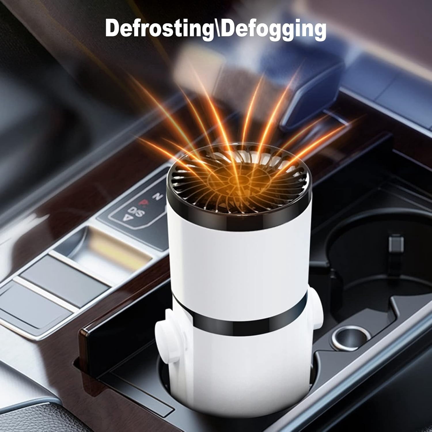 MUSICOZY Car Heater Fan,150W 2 in 1 Heating Cooling Portable Car Heater with Cigarette Lighter plug,Windshield Defogger Defroster Automobile Windscreen Heater in 359 Degree Rotary for All Car (12V)