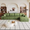 thumbnail image 3 of EHANCIS L-Shaped Cloud Sectional Sofa, Modern Modular Couch with Deep Seat & Plush Corduroy, No Assembly Required,Green, 3 of 6