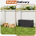 thumbnail image 5 of Nihsuao 80 Gallon Wood-grain Resin Deck Box, Lockable Weatherproof Outdoor Storage Bin for Patio Cushions, Garden Tools, and Backyard Use(Black), 5 of 7