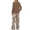 thumbnail image 4 of Fantaslook Long Sleeve Two Piece Sets for Women Wide Leg Pants Lounge Sets Fall Vacation Travel Outfits Fashion Boho Matching Sets, 4 of 8